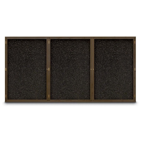 United Visual Products Sliding Door Indoor Enclosed Corkboard, 7 UV9027ACS-BRONZE-SURF